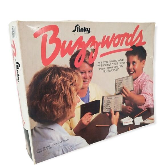 SLINKY Brand BUZZWORDS Game Vintage 80s HTF James Industries All Pieces Retro. - Picture 12 of 15